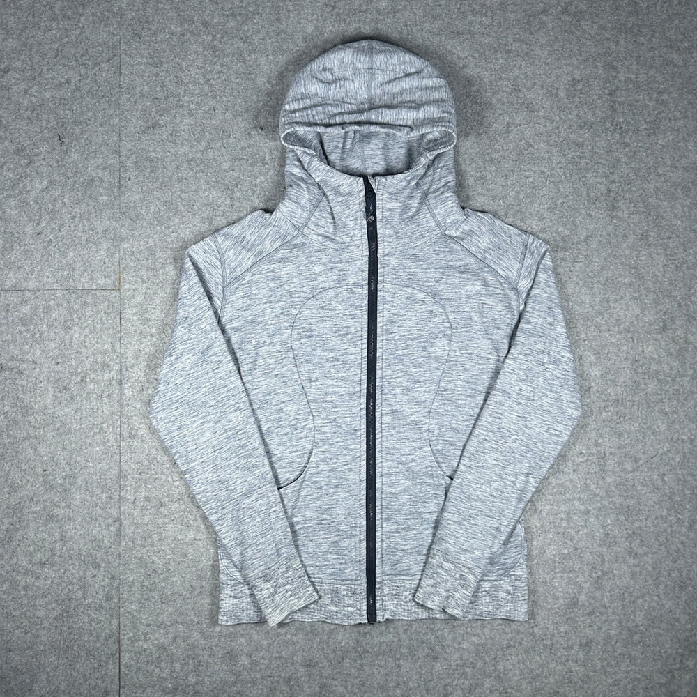Lululemon hoodie Womens 10 Grey Scuba Full Zip Yoga Athletic Gym Activewear